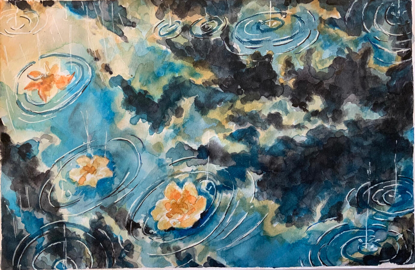 Watercolor and pen on mixed-media