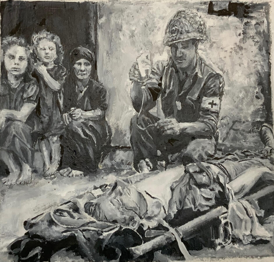 Acrylic on textured wall