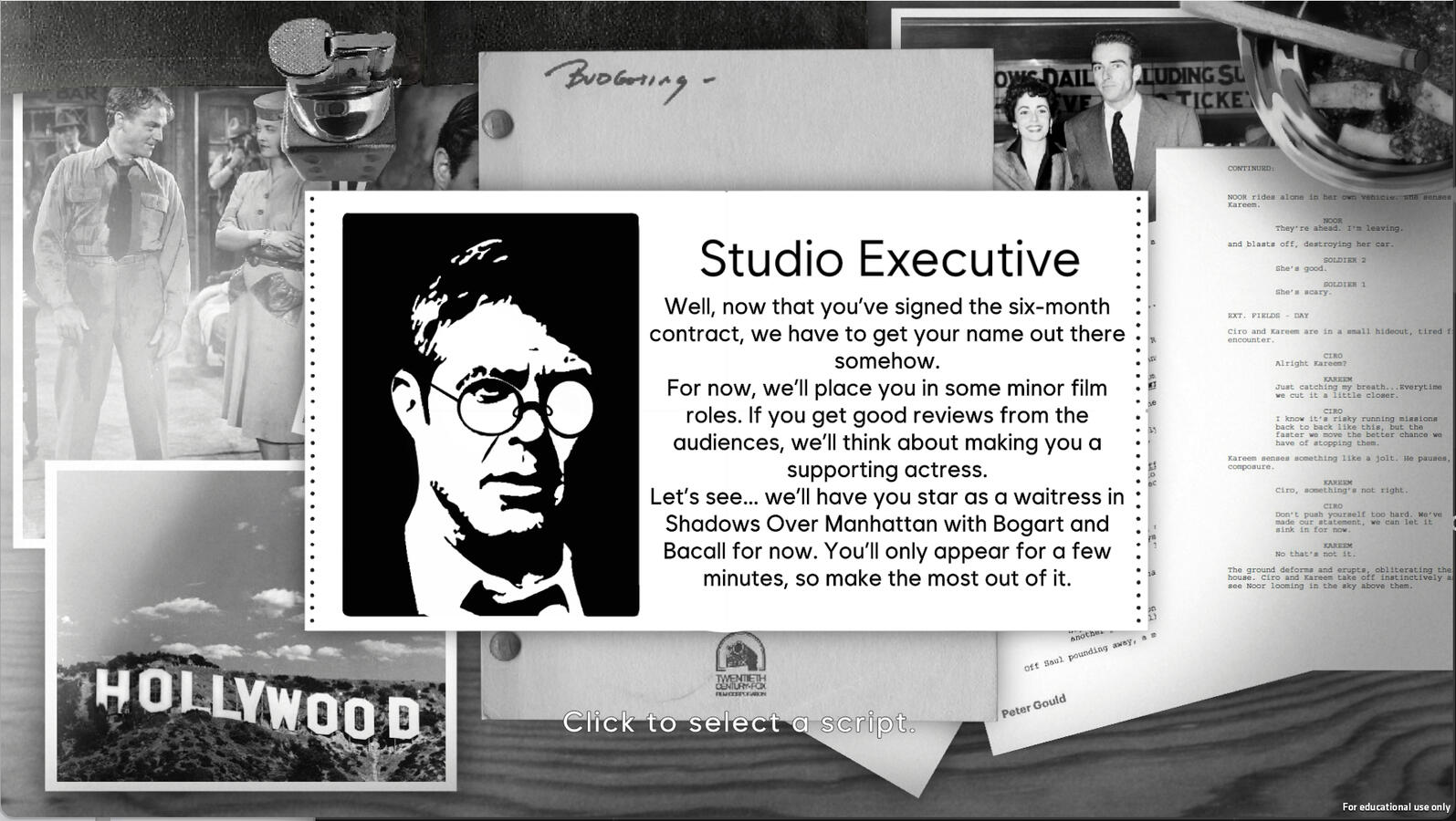 Story introduction screen